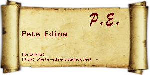 Pete Edina névjegykártya